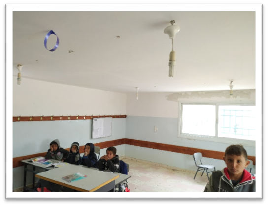 scuola di Dkeika (Area C): ristrutturazione di un’aula scolastica e sostituzione del soffitto (prima)