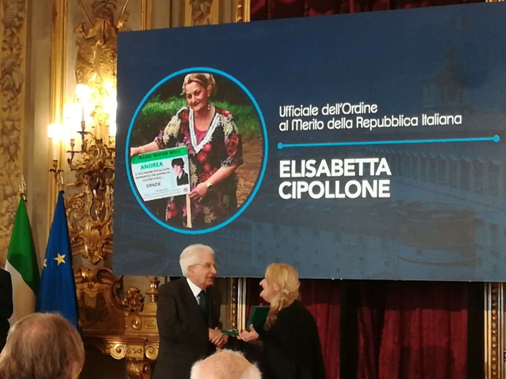 encomio mamma andrea con sergio mattarella